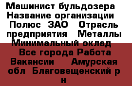 Машинист бульдозера › Название организации ­ Полюс, ЗАО › Отрасль предприятия ­ Металлы › Минимальный оклад ­ 1 - Все города Работа » Вакансии   . Амурская обл.,Благовещенский р-н